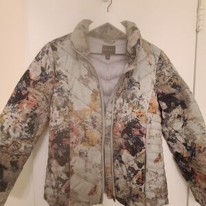 Tribal Quilted Puffer Jacket in Multicolor Print